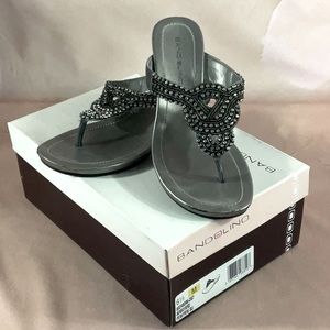 BANDOLINO - *NIB* - Pewter Sandal with crystal embellishments